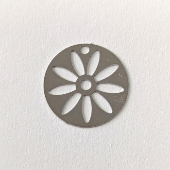 Daisy Disk Flower Charm Silver