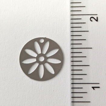 Daisy Disk Flower Charm Silver - Image 2