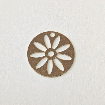 Daisy Disk Flower Charm KC Gold