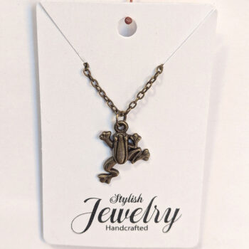 Antique Bronze Frog Vintage Style Necklace - Image 3