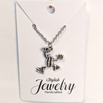 Frog Vintage Style Antique Silver Necklace - Image 3