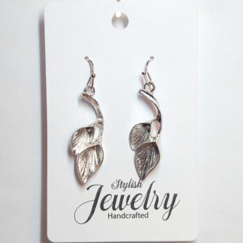 Silver Calla Lily Flower Earrings - Image 6