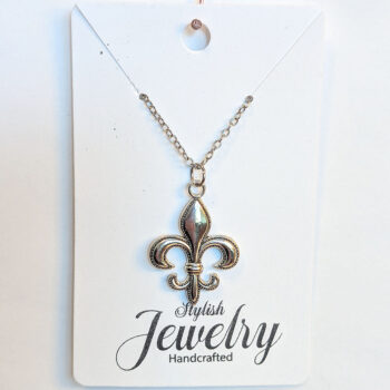 Antique Silver Fleur-de-lis Necklace - Image 2