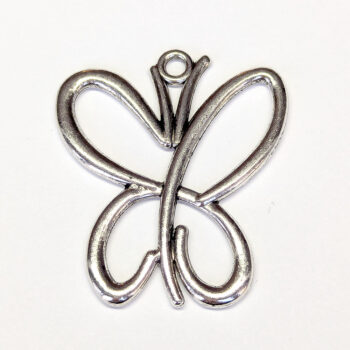 Antique Silver Large Hollow Butterfly Pendant