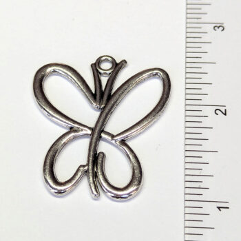 Antique Silver Large Hollow Butterfly Pendant - Image 2