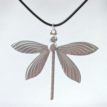 Large Dragonfly Necklace Silver - Image 4