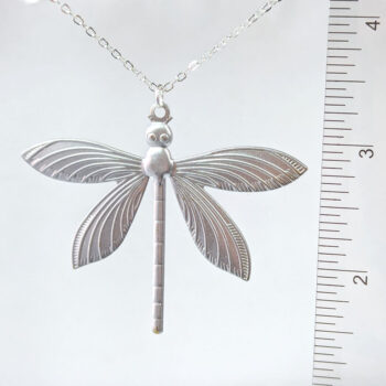 Large Dragonfly Necklace Silver - Image 5