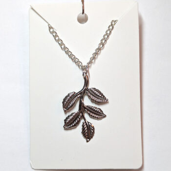 Leaf Branch Silver Necklace - Image 6