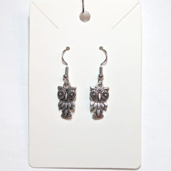 Silver Owl Earrings - Image 4