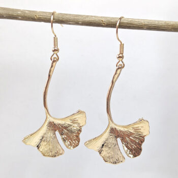 KC Gold Ginkgo Biloba Leaf Earrings