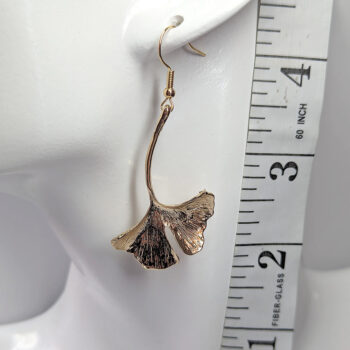 KC Gold Ginkgo Biloba Leaf Earrings - Image 2