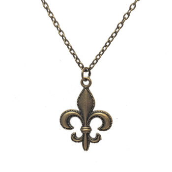 Antique Bronze Fleur-de-lis Necklace