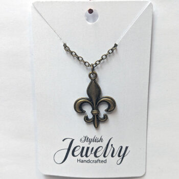 Antique Bronze Fleur-de-lis Necklace - Image 2