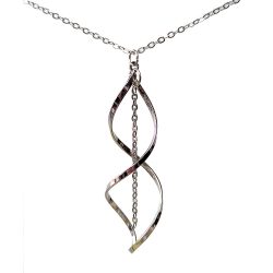 Silver Spiral Twist With Chain Necklace