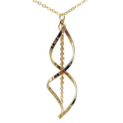 Gold Spiral Twist With Chain Necklace