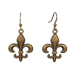 Antique Bronze Fleur-de-lis Earrings