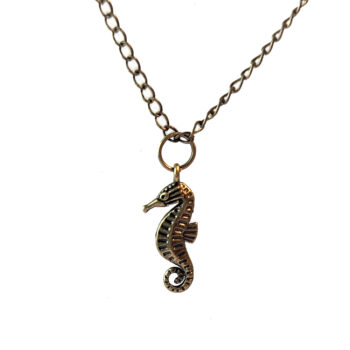 Antique Bronze Seahorse Necklace