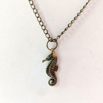 Antique Bronze Seahorse Necklace - Image 3