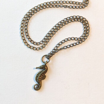 Antique Bronze Seahorse Necklace - Image 6