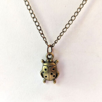 Antique Bronze Ladybug Necklace