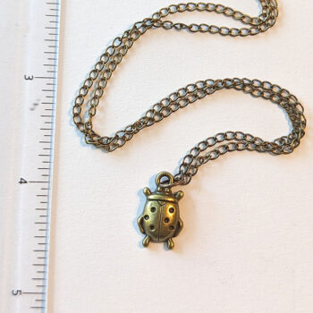 Antique Bronze Ladybug Necklace - Image 3