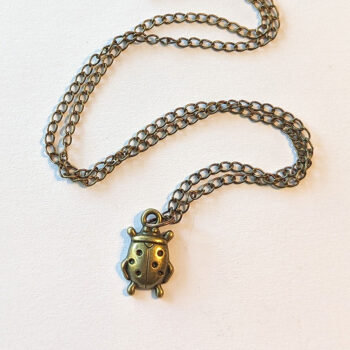 Antique Bronze Ladybug Necklace - Image 2