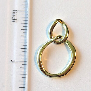 Irregular Interlinking Hoops Pendant / Connector Gold - Image 4