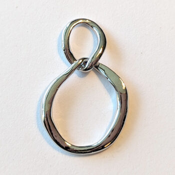 Irregular Interlinking Hoops Pendant / Connector Silver