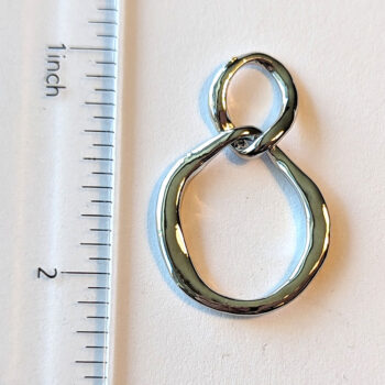 Irregular Interlinking Hoops Pendant / Connector Silver - Image 2