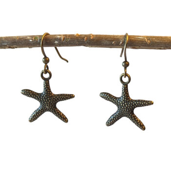 Antique Bronze Starfish Vintage Style Earrings