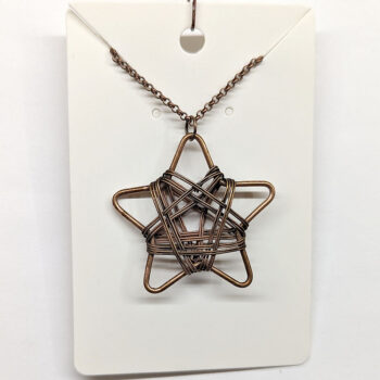 Antique Copper Wrapped Star Vintage Style Necklace - Image 3