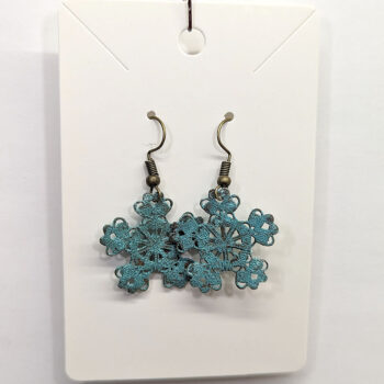 Antique Bronze Patina Filigree Earrings - Image 4