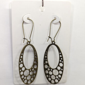 Antique Bronze Large Oval Vintage Style Earrings - Image 9