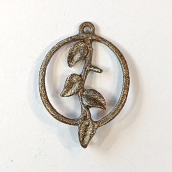 Branch Leaves Leaf Hoop Charm / Connector Antique Bronze