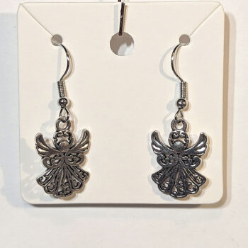 Hollow Silver Angel Earrings - Image 4