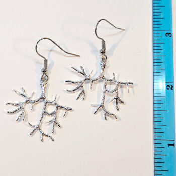 Antique Silver Tree Branch Earrings - Image 2