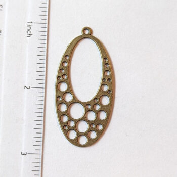 Large Oval Pendant Antique Bronze - Image 3