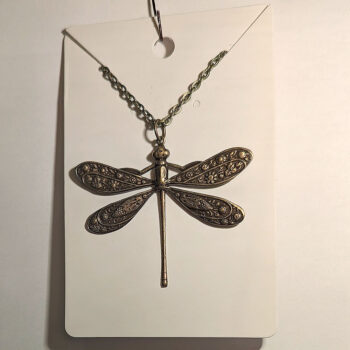 Antique Bronze Large Dragonfly Vintage Style Necklace - Image 3