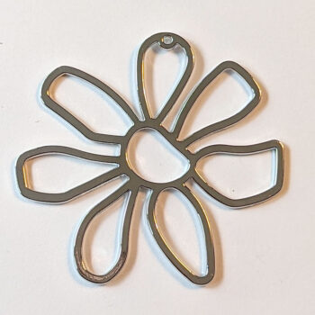 Large Cutout Flower Pendant / Connector Silver