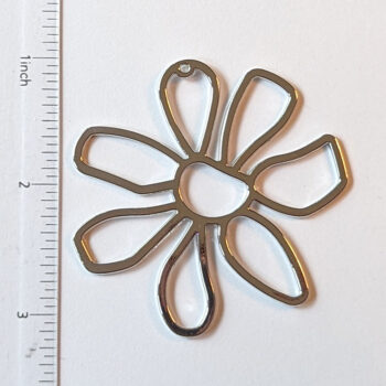 Large Cutout Flower Pendant / Connector Silver - Image 2