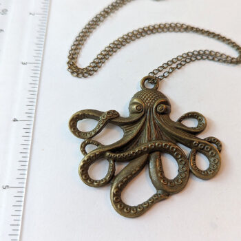 Antique Bronze Large Octopus Vintage Style Necklace - Image 6