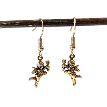 Gold Dainty Cupid Vintage Style Earrings