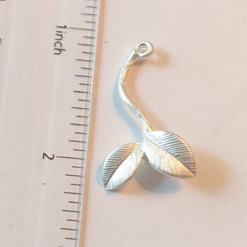 Leaf Leaves Pendant / Connector Silver - Image 2