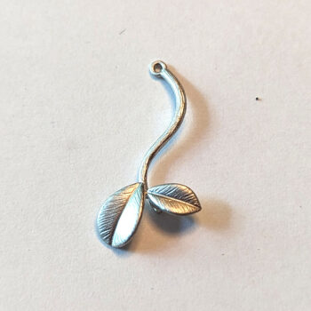 Small Leaf Pendant / Connector Silver