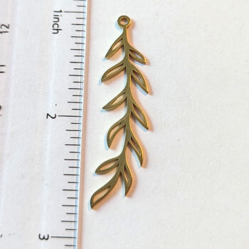 Stainless Steel Leaf Leaves Branch Connector / Pendant Gold - Image 2