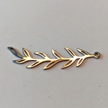 Stainless Steel Leaf Leaves Branch Pendant / Connector Silver