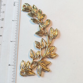 Large Leaf Leaves Branch Pendant / Connector KC Gold - Image 2