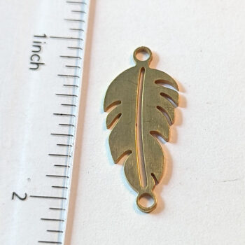 Leaf Pendant / Connector Gold Stainless Steel - Image 2