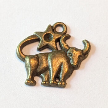 Taurus Zodiac Charm Antique Bronze