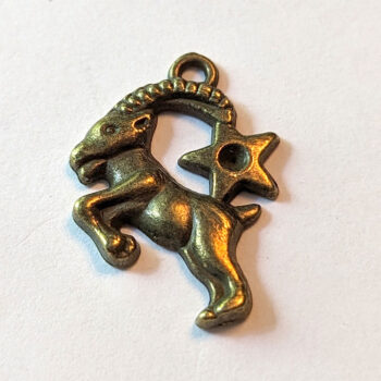 Capricorn Zodiac Charm Antique Bronze